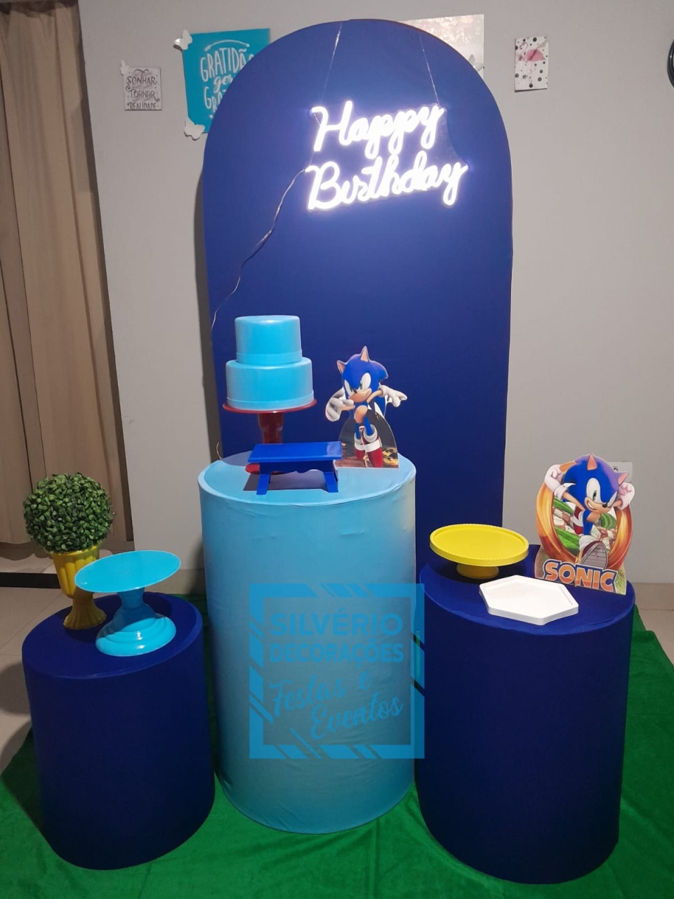 Tema Sonic Infantil - Silverio decorações