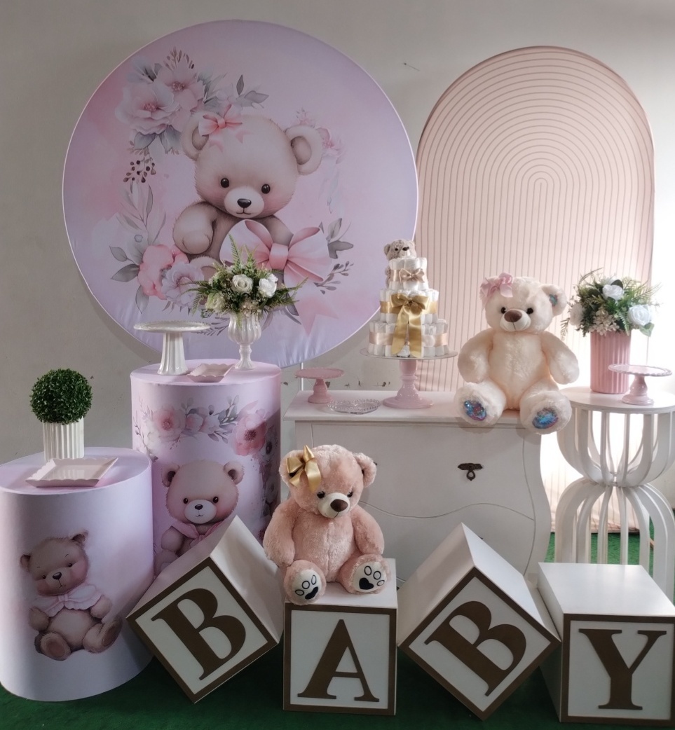 Kit Ursinha Rosa C/ Cubos Premium - Ágata pegue monte e decore 