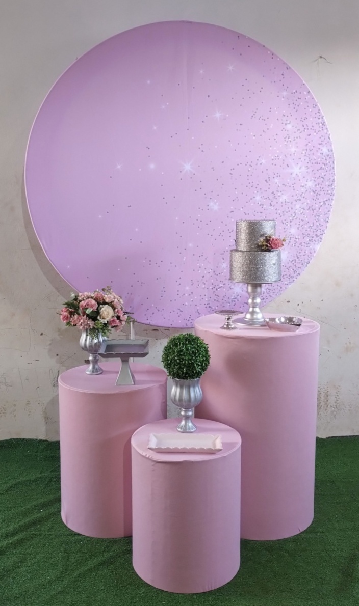 Kit Glitter Rosa Painel Redondo - Ágata pegue monte e decore 