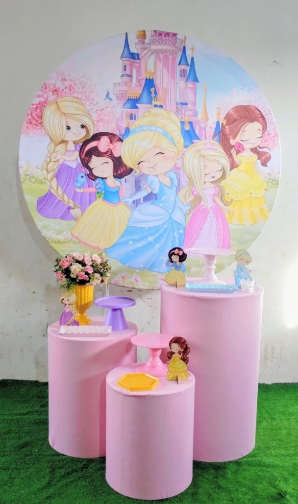 Kit Princesas Cute Cilindro Liso - Ágata pegue monte e decore 