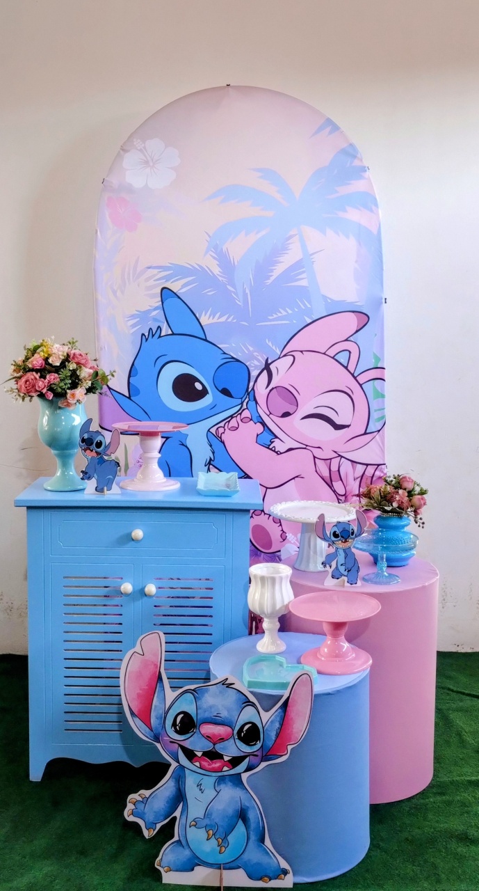 Stich E Angel Com Cômoda Azul - Ágata pegue monte e decore 