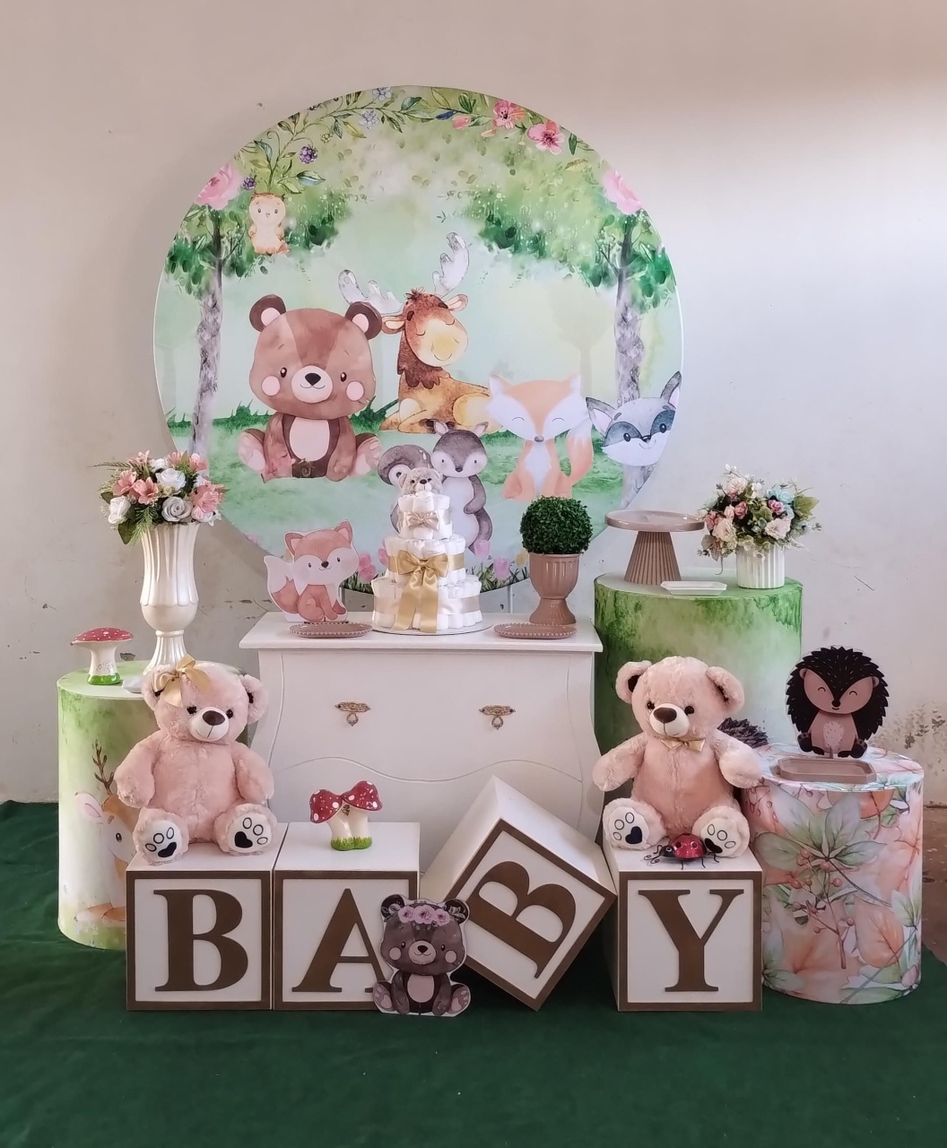 Kit Chá Bebê No Bosque C/ Cubos - Ágata pegue monte e decore 