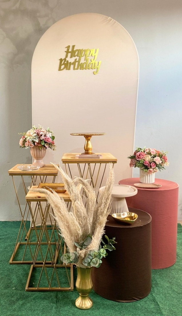 Bege/ Terroso Painel Romano Com Pampas - Ágata pegue monte e decore 