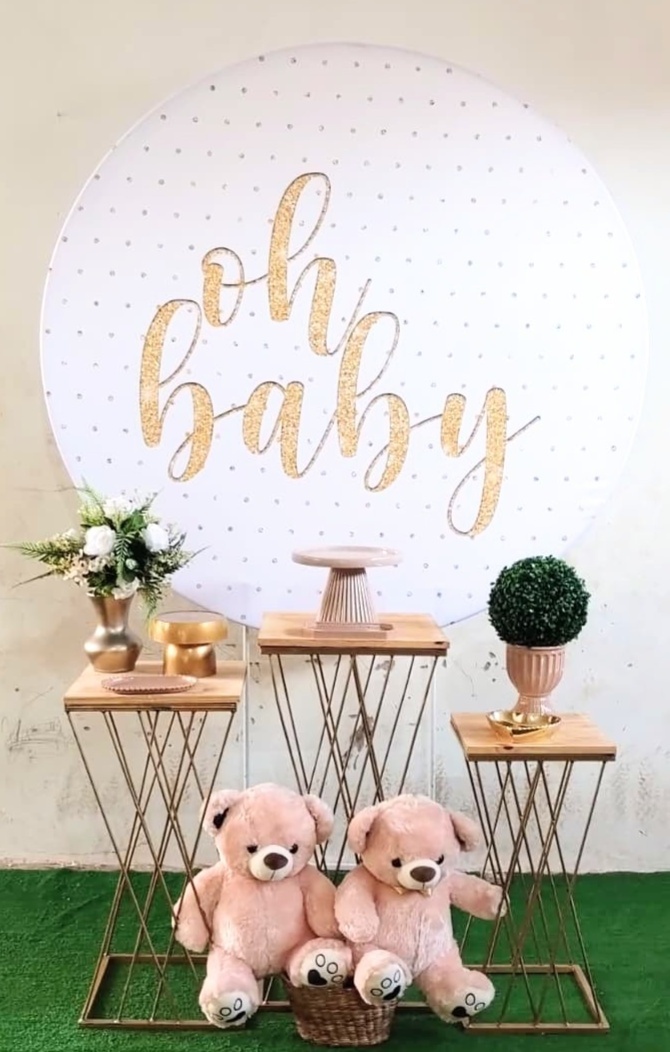 Chá Revelação Mesa Treliça - Ágata pegue monte e decore 