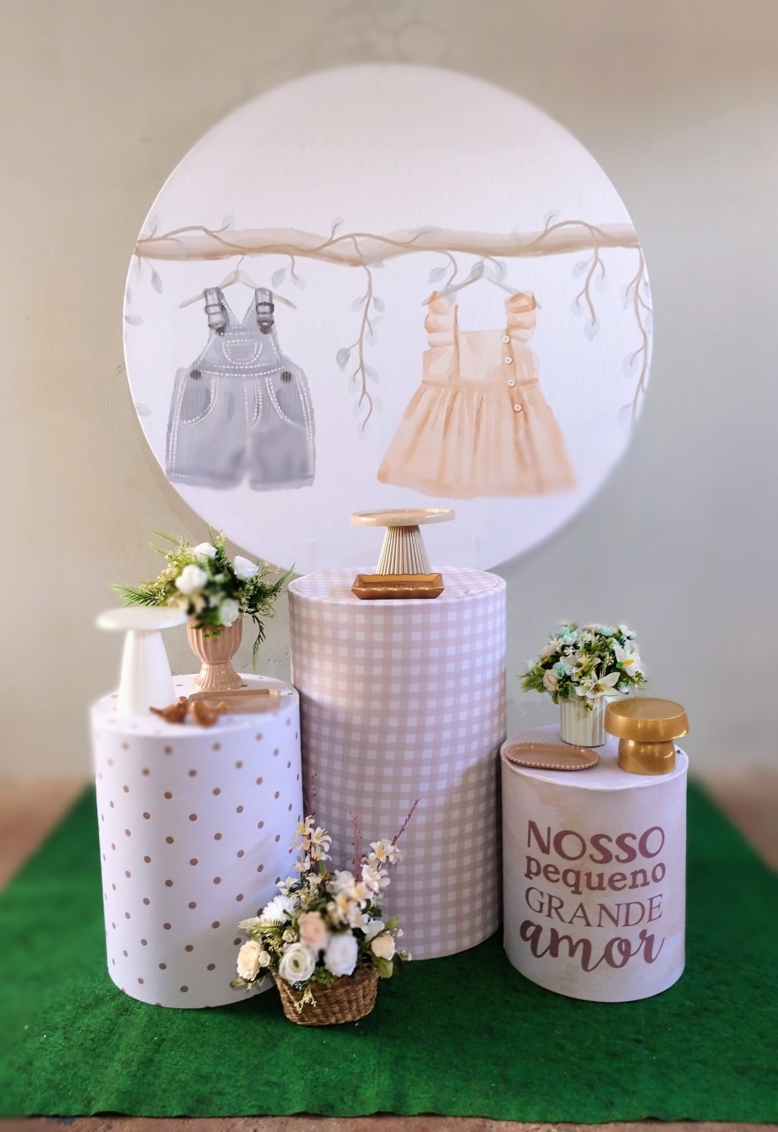 Kit Chá Revelação Roupinha Bronze - Ágata pegue monte e decore 