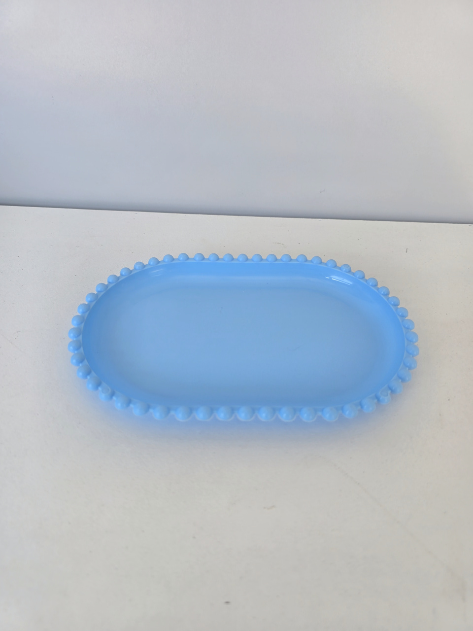 Doceira Oval Azul Bebê 18 X 13 Cm - Flor de Minas Artes Artesanais ltda