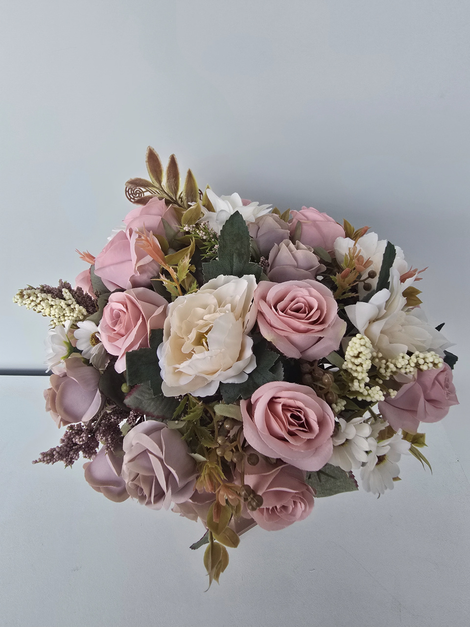 Arranjo Bege E Rosé - Flor de Minas Artes Artesanais ltda
