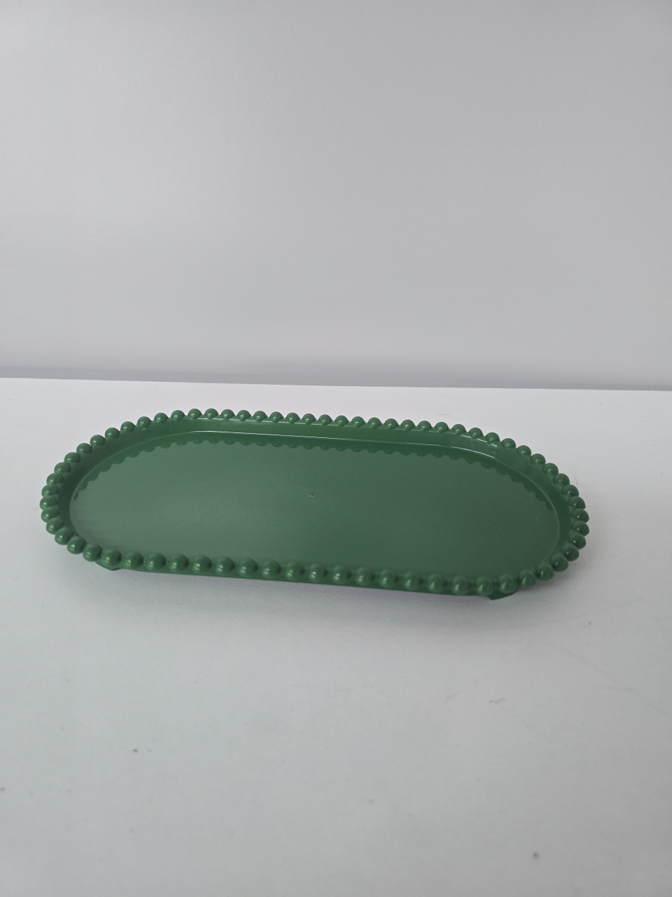 Doceira Oval Com Bolinhas Verde Bandeira - Flor de Minas Artes Artesanais ltda