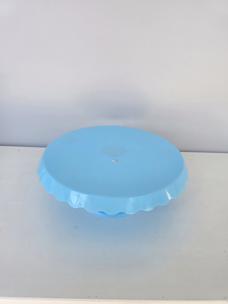 Boleira/Doceira 22 Cm Azul Bebê - Flor de Minas Artes Artesanais ltda