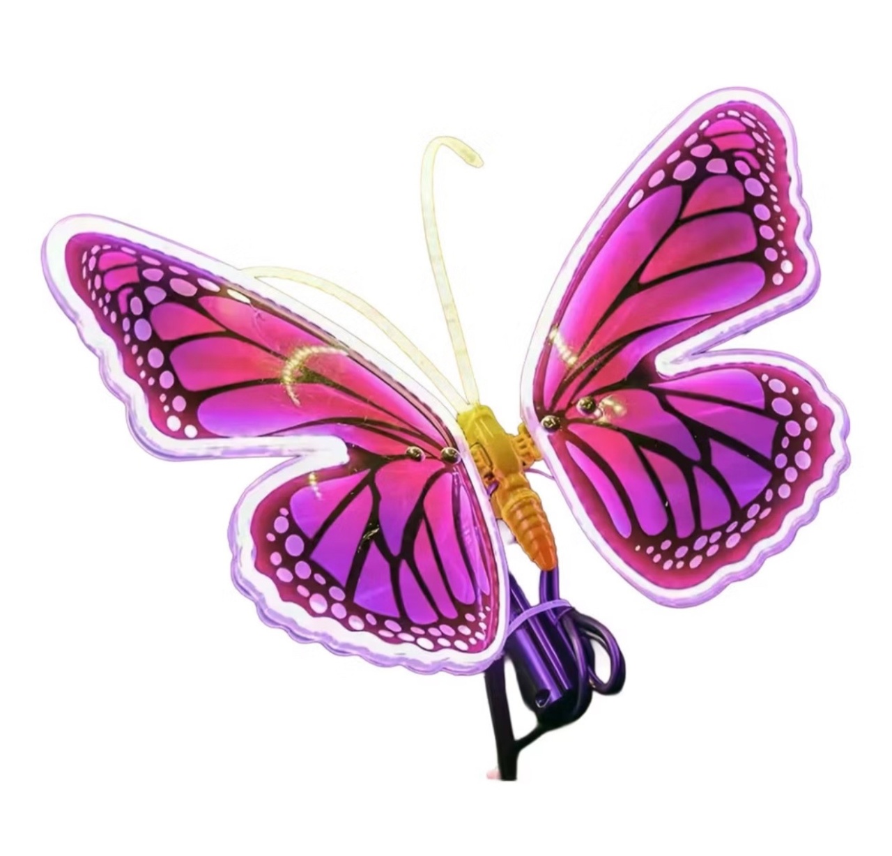 Borboleta de Led Rosa 40Cm Com Movimento - Festejar Bandeirantes 