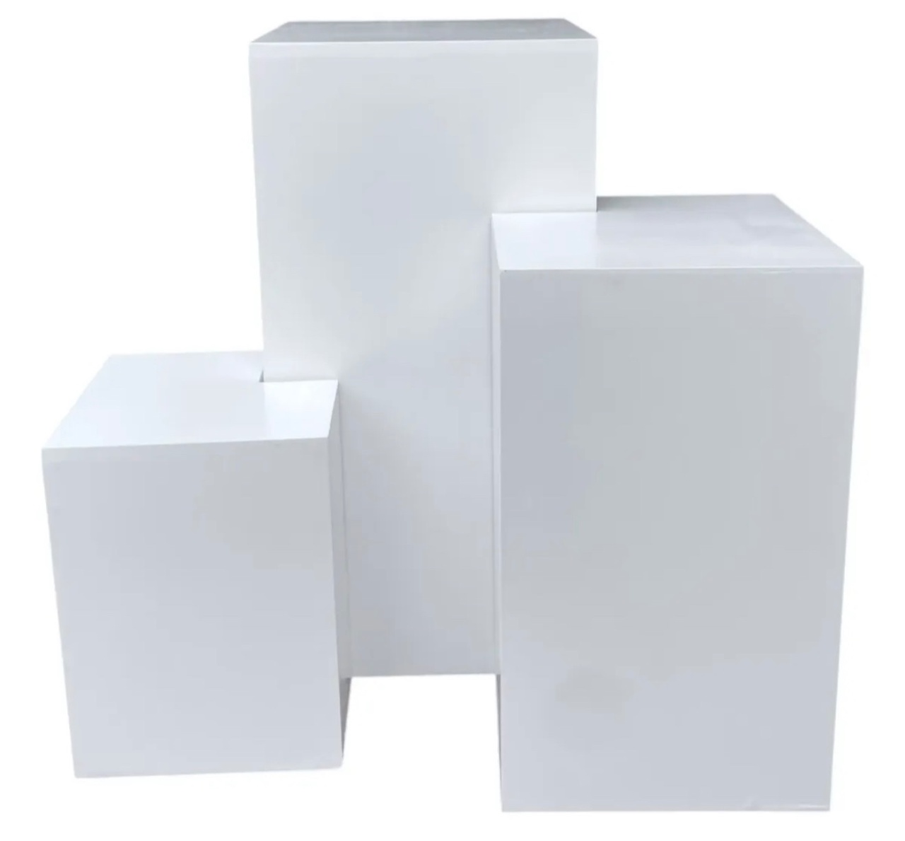 Trio de Cubos Desconstruído Decorado Branco - Festejar Bandeirantes 