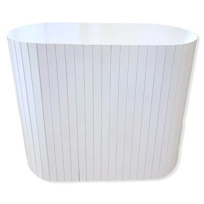 Mesa Oval Ripada Branca - Festejar Bandeirantes 