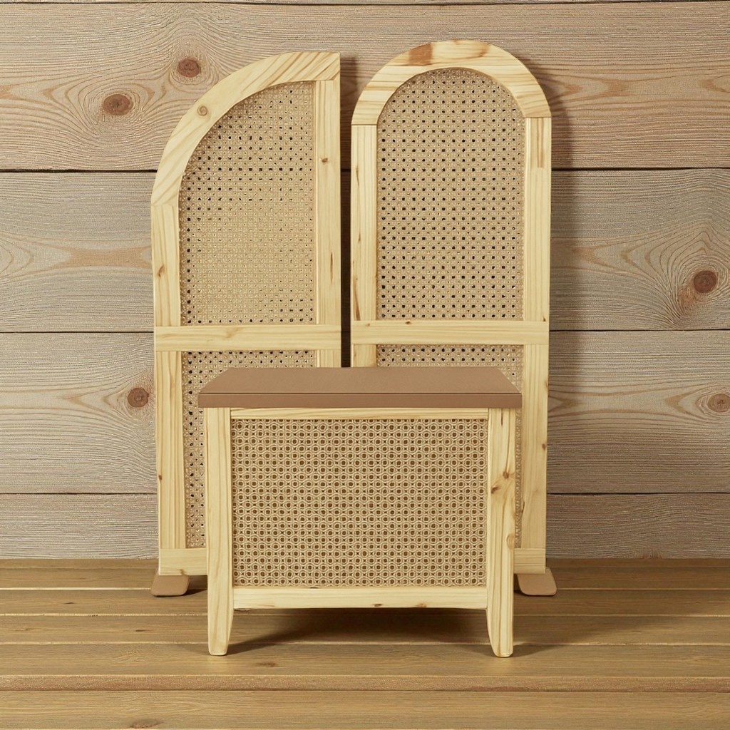 Conjunto Painéis E Mesa Estilo Palha Indiana - Festejar Bandeirantes 