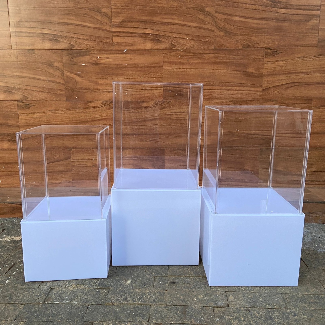 Trio Cubo Acrílico Branco - Festejar Bandeirantes 