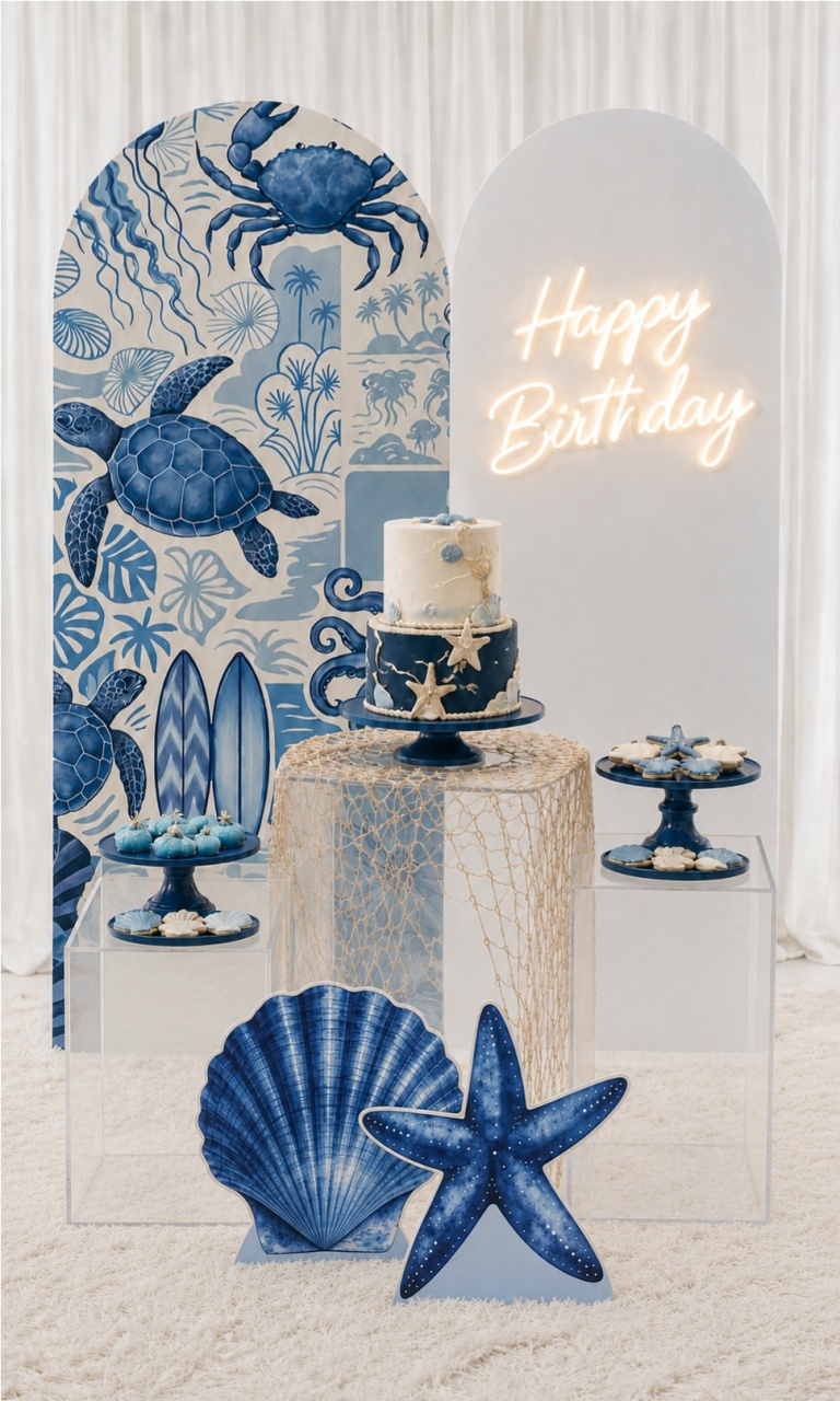 Fundo Do Mar Azul 🐚✨ - DecoraCare