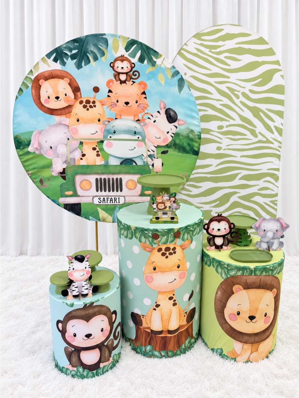 Safari Baby Com Painel Romano 🦁🐒🌿 - DecoraCare