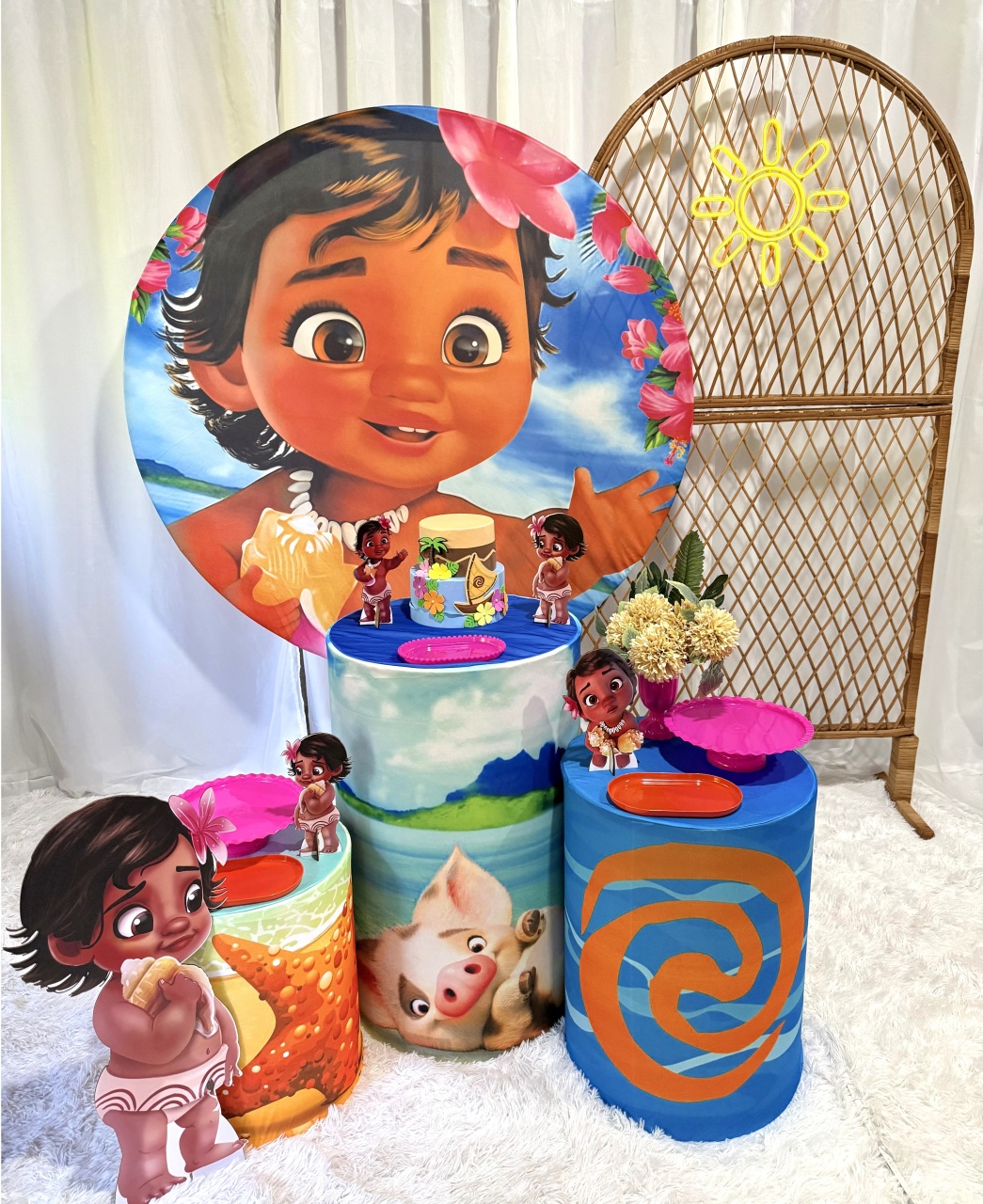 Moana Baby Com Painel Romano 🌺🌞 - DecoraCare