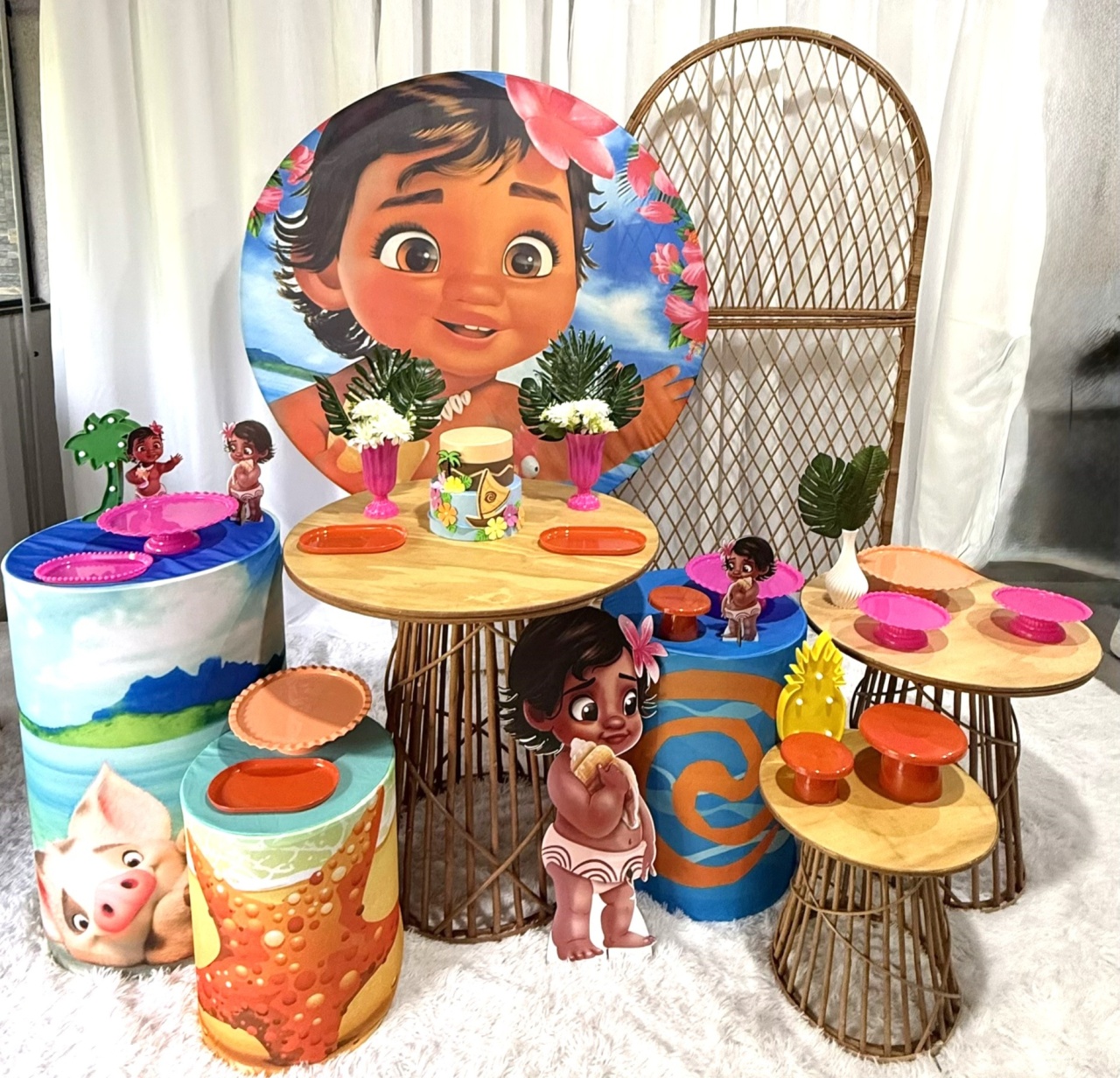 Moana Baby Com Mesas de Trama Natural 🌺🌴 - DecoraCare