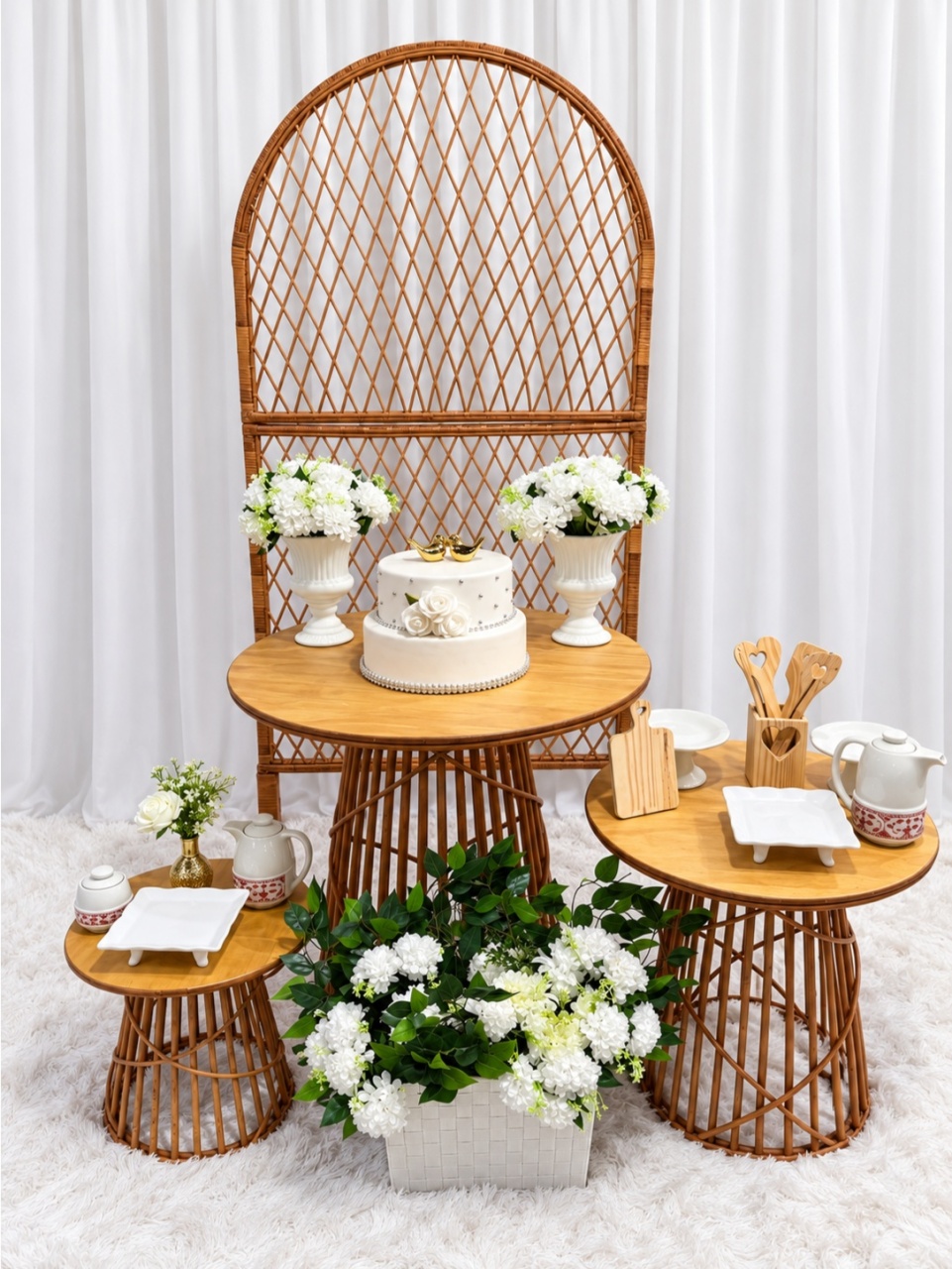 Chá de Panelas Com Mesas de Vime 🤍🌿 - DecoraCare