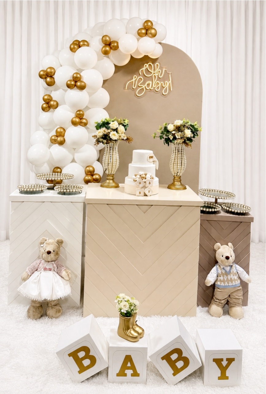 Ursinhos Baby Dourado Luxo ✨ - DecoraCare