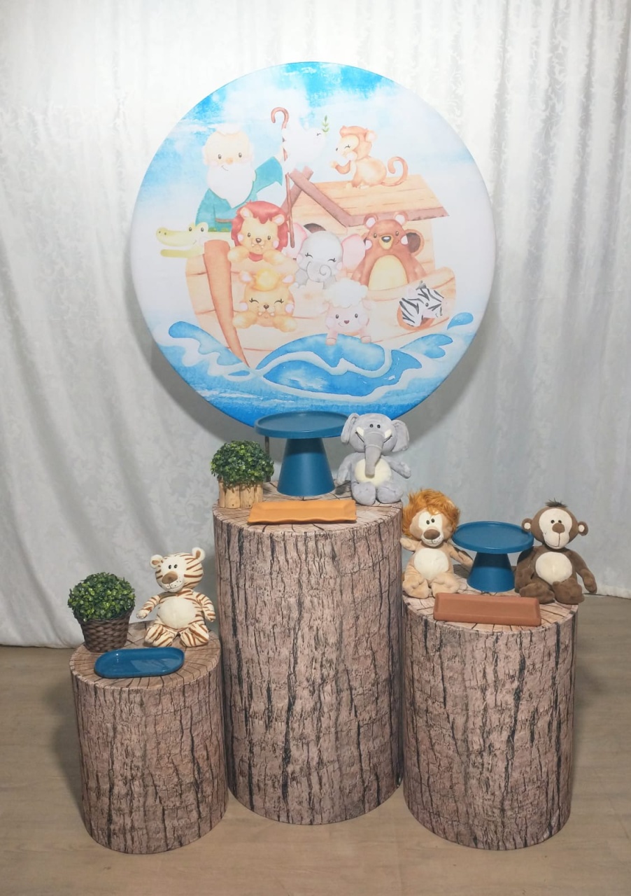 Arca de Noé Trio Cilindro Tronco - Crie e Personalize Pegue e Monte