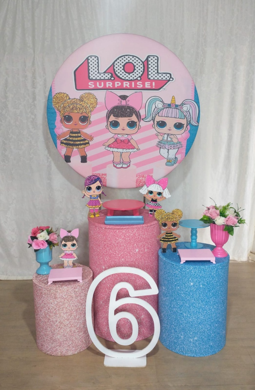 Lol - Trio de Mesas Azul E Rosa - Crie e Personalize Pegue e Monte