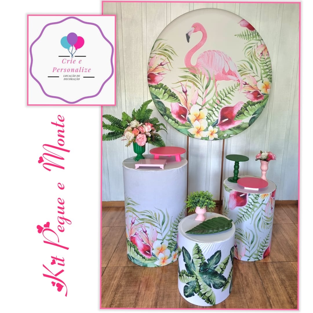 Flamingo Trio de Mesas Verde - Crie e Personalize Pegue e Monte