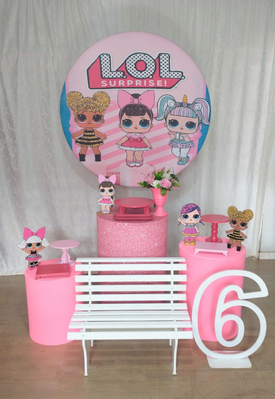Lol - Trio de Mesas Rosa 2 - Crie e Personalize Pegue e Monte