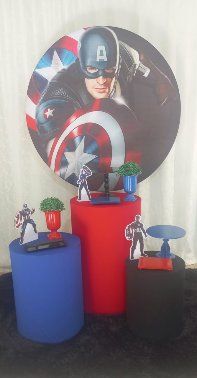 Capitão America - Trio de Mesas. - Crie e Personalize Pegue e Monte