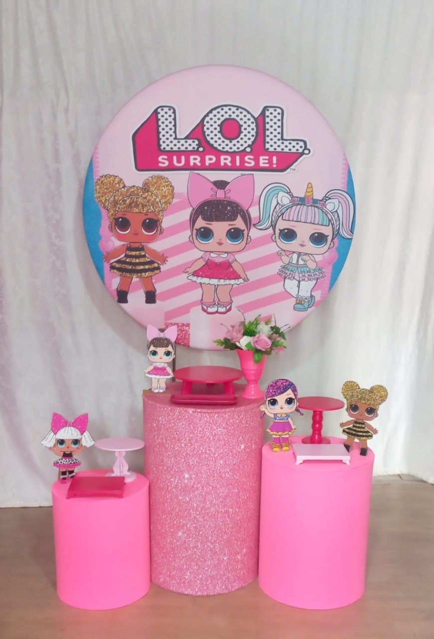 Lol - Trio de Mesas Rosa - Crie e Personalize Pegue e Monte
