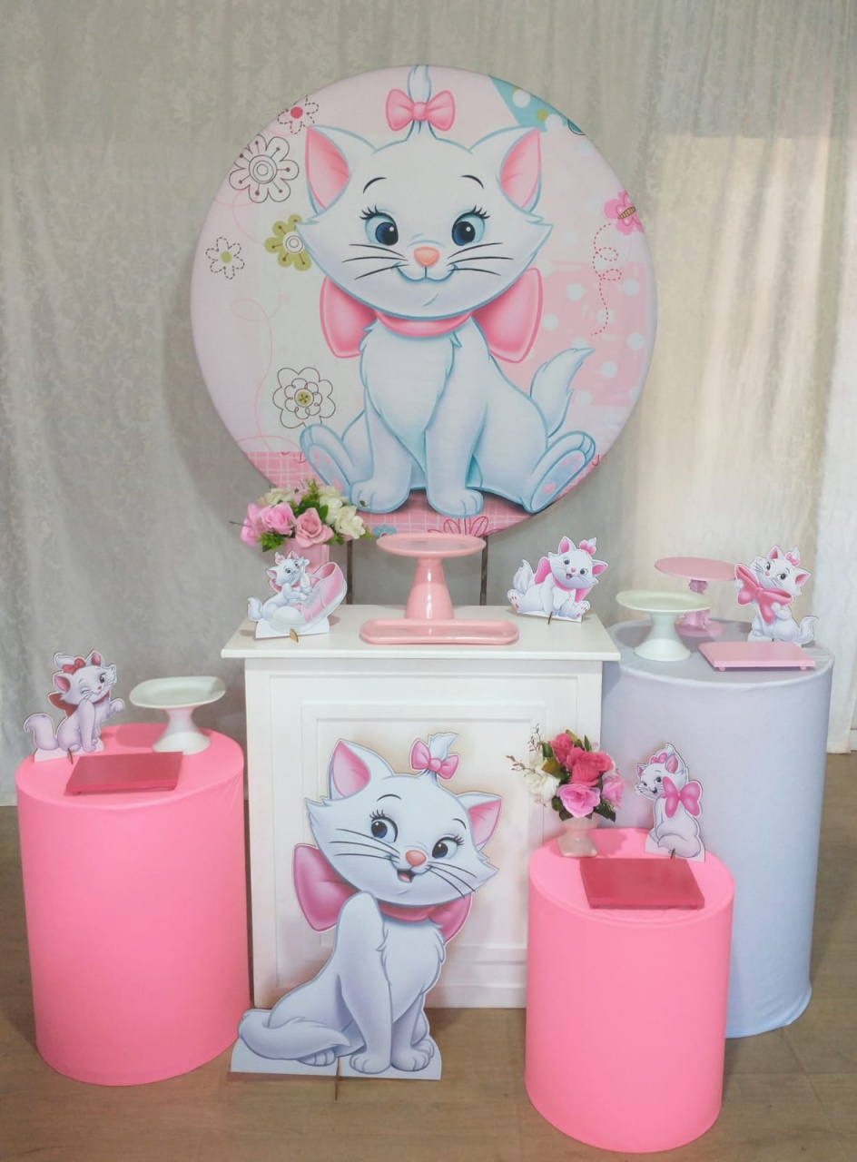Gatinha Mary Quarteto de Mesas - Crie e Personalize Pegue e Monte