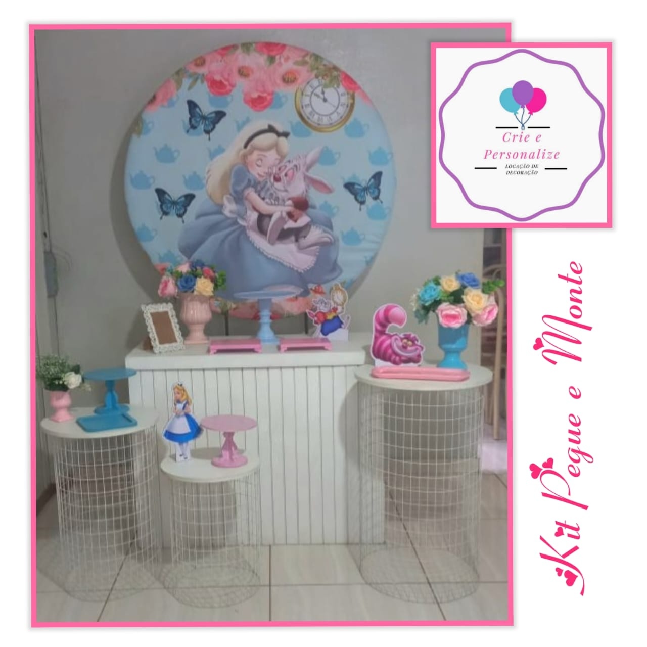 Alice No Pais das Maravilhas Quateto de Mesas - Crie e Personalize Pegue e Monte