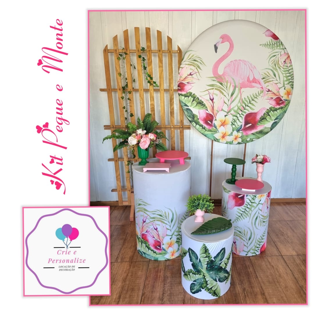 Flamingo 2 Paineis Verde - Crie e Personalize Pegue e Monte