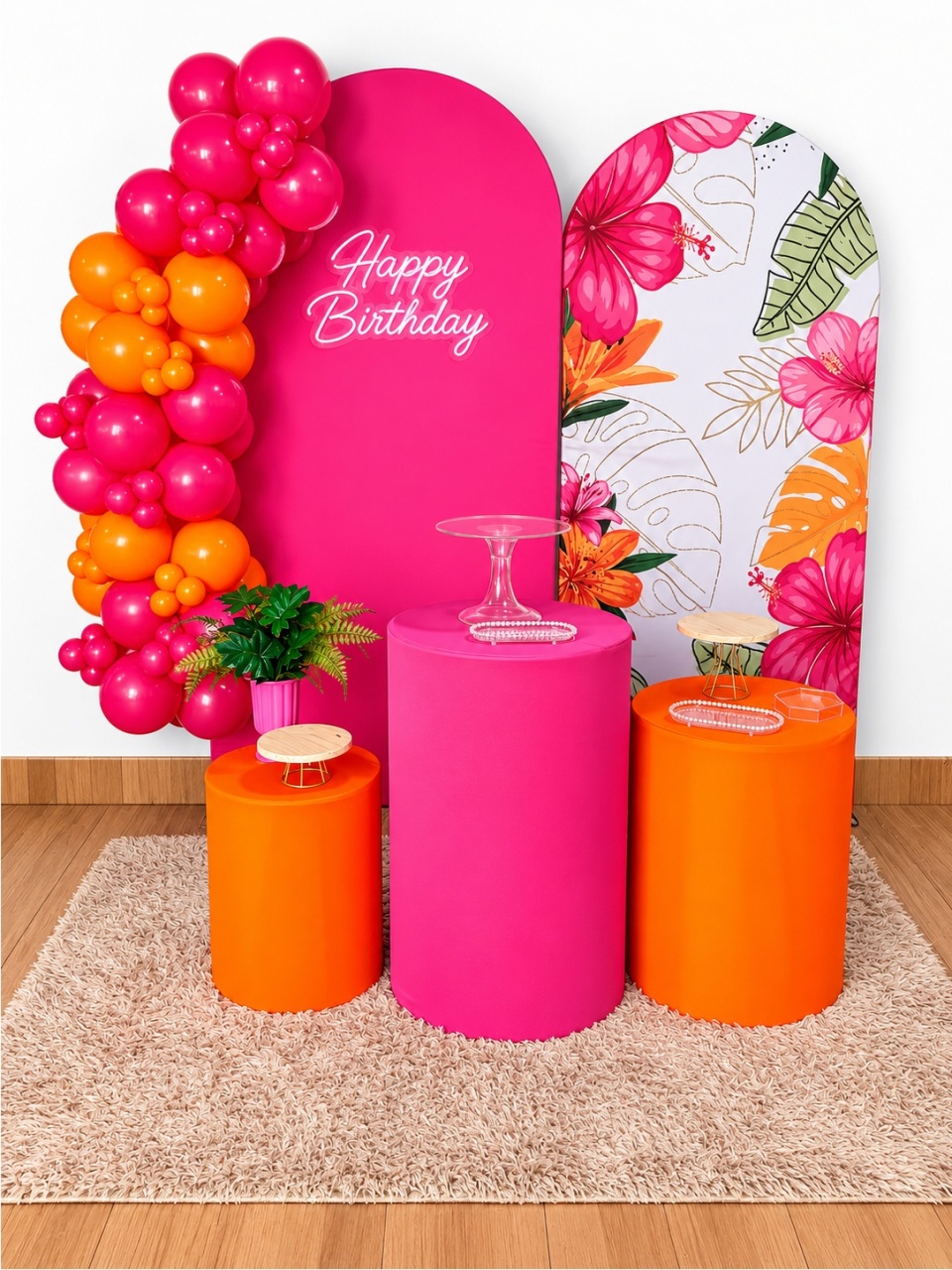 Kit Ten - Pink/Floral - TER Festas e Sonhos Pegue e Monte 