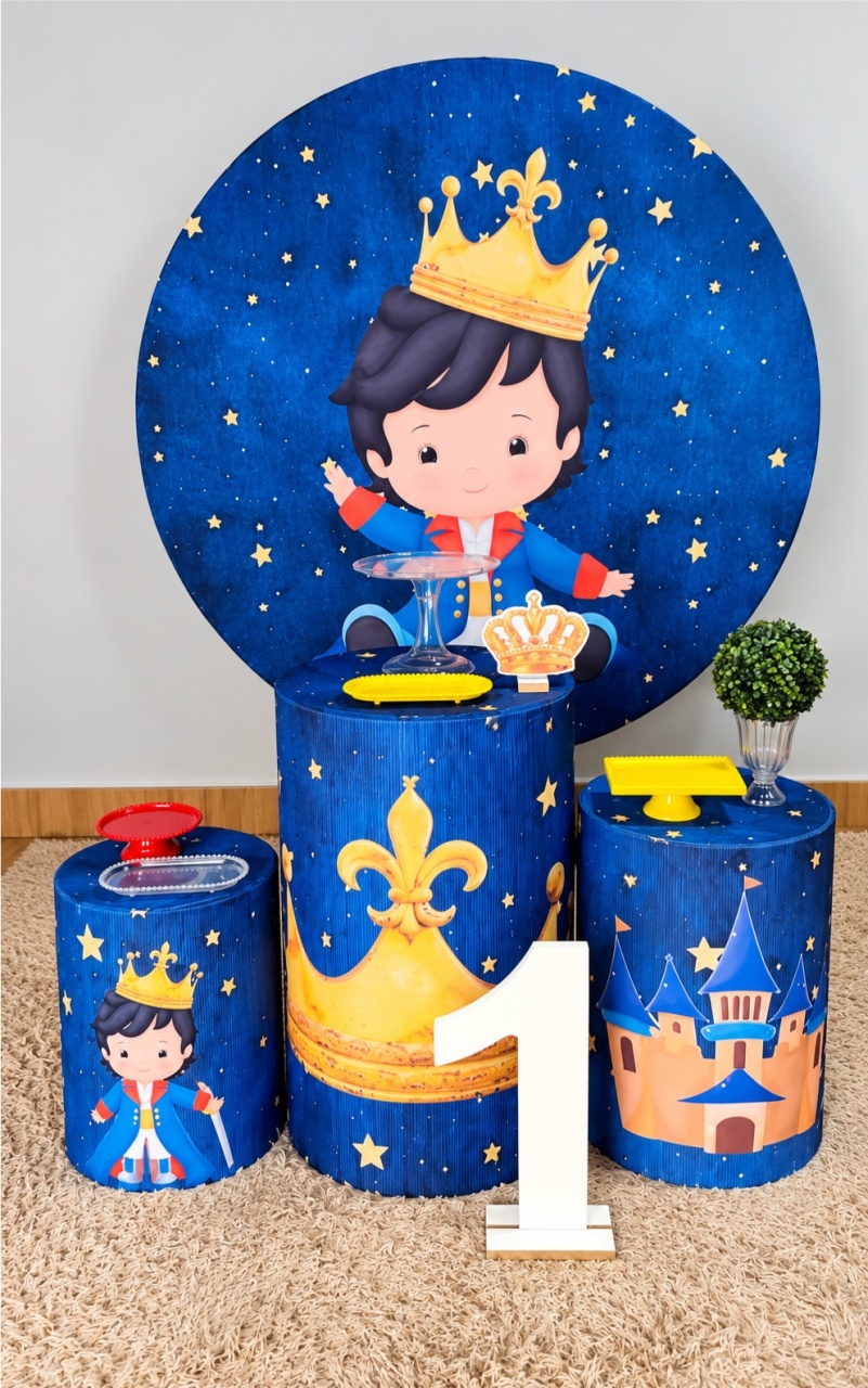 Kit Ten - Realeza Azul - TER Festas e Sonhos Pegue e Monte 
