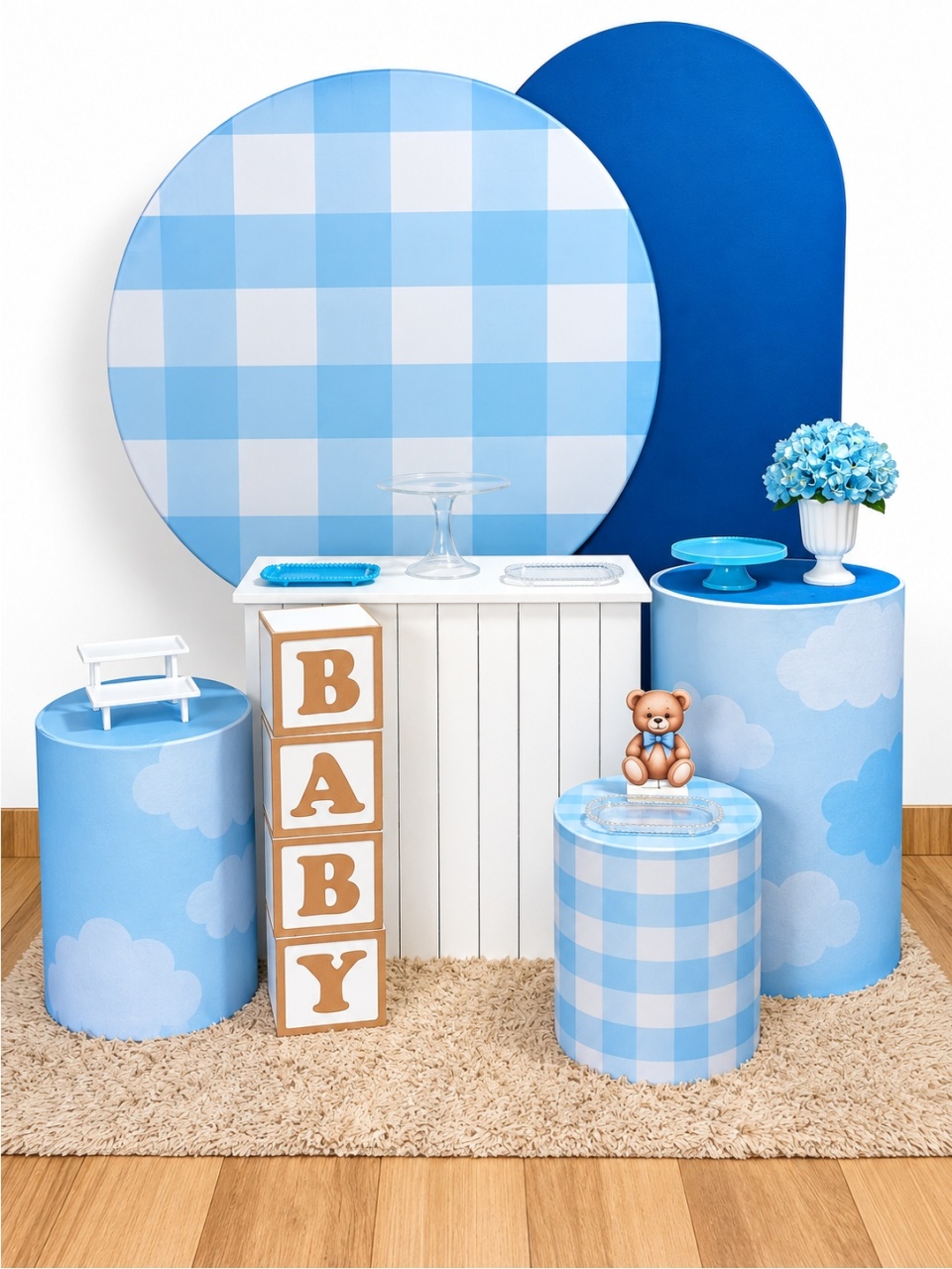 Kit Realeza - Chá de Bebê Azul - TER Festas e Sonhos Pegue e Monte 