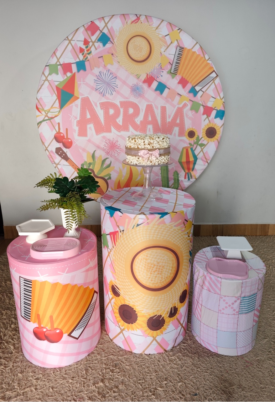 Kit Ten - Arraia Rosa - TER Festas e Sonhos Pegue e Monte 