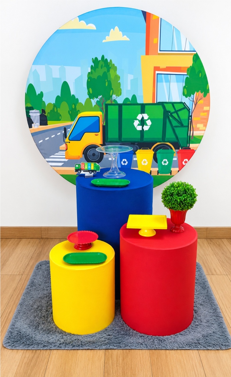 Kit Ten - Caminhão Reciclagem - TER Festas e Sonhos Pegue e Monte 