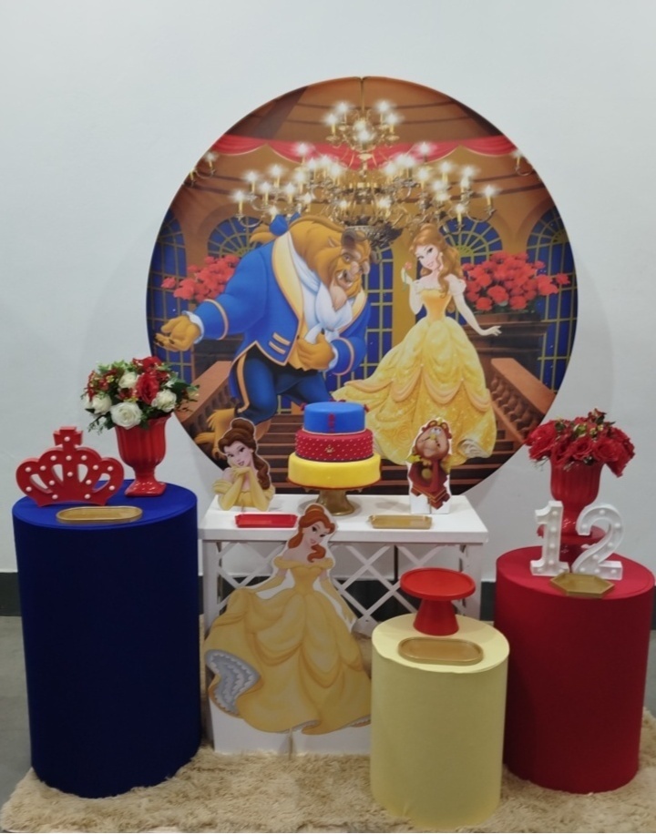 Kit Bela E A Fera Ouro - Laysciadefestas 