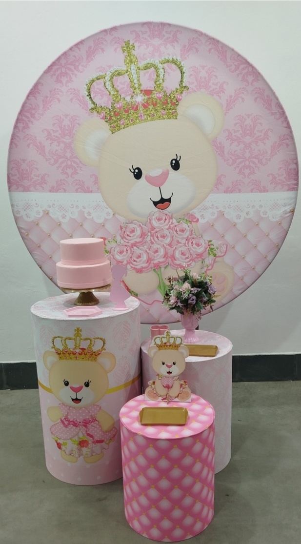 Kit Princesa Urso Prata - Laysciadefestas 