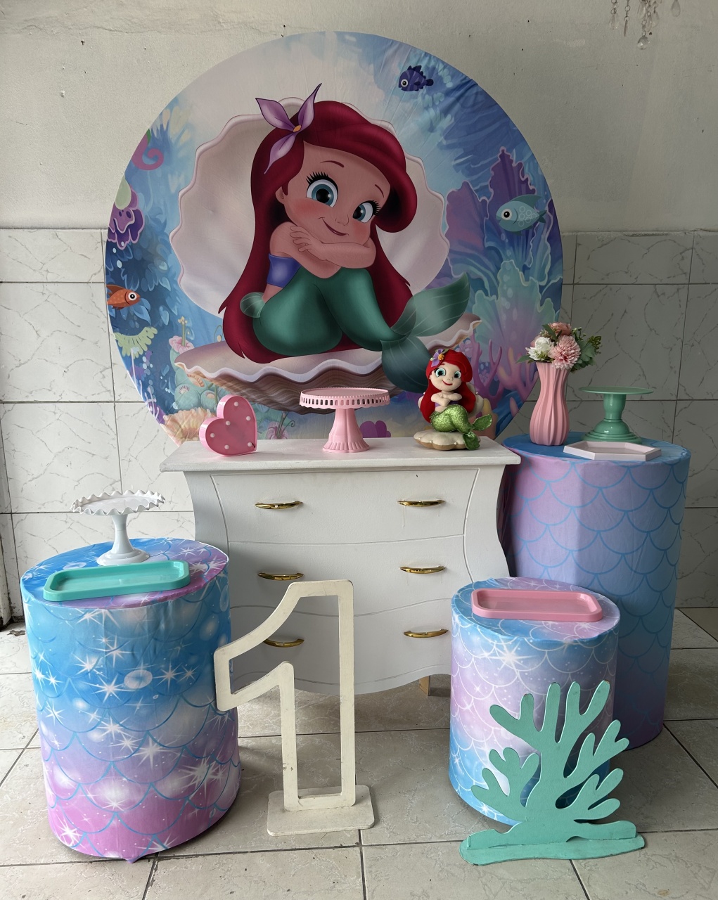 Kit Sereia Ariel Baby Prata - Decorando.sonhos