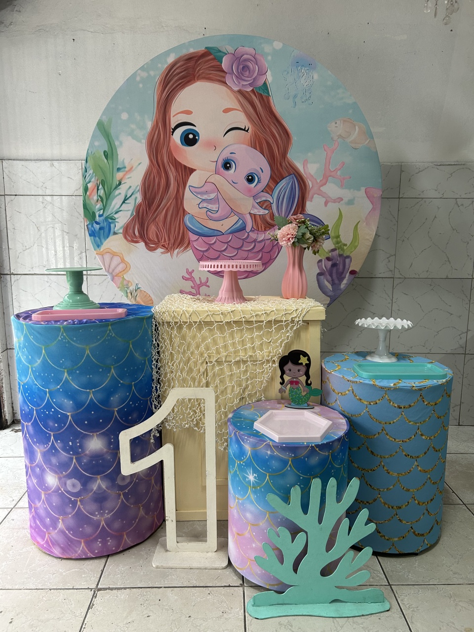 Kit Sereia Cute Prata - Decorando.sonhos