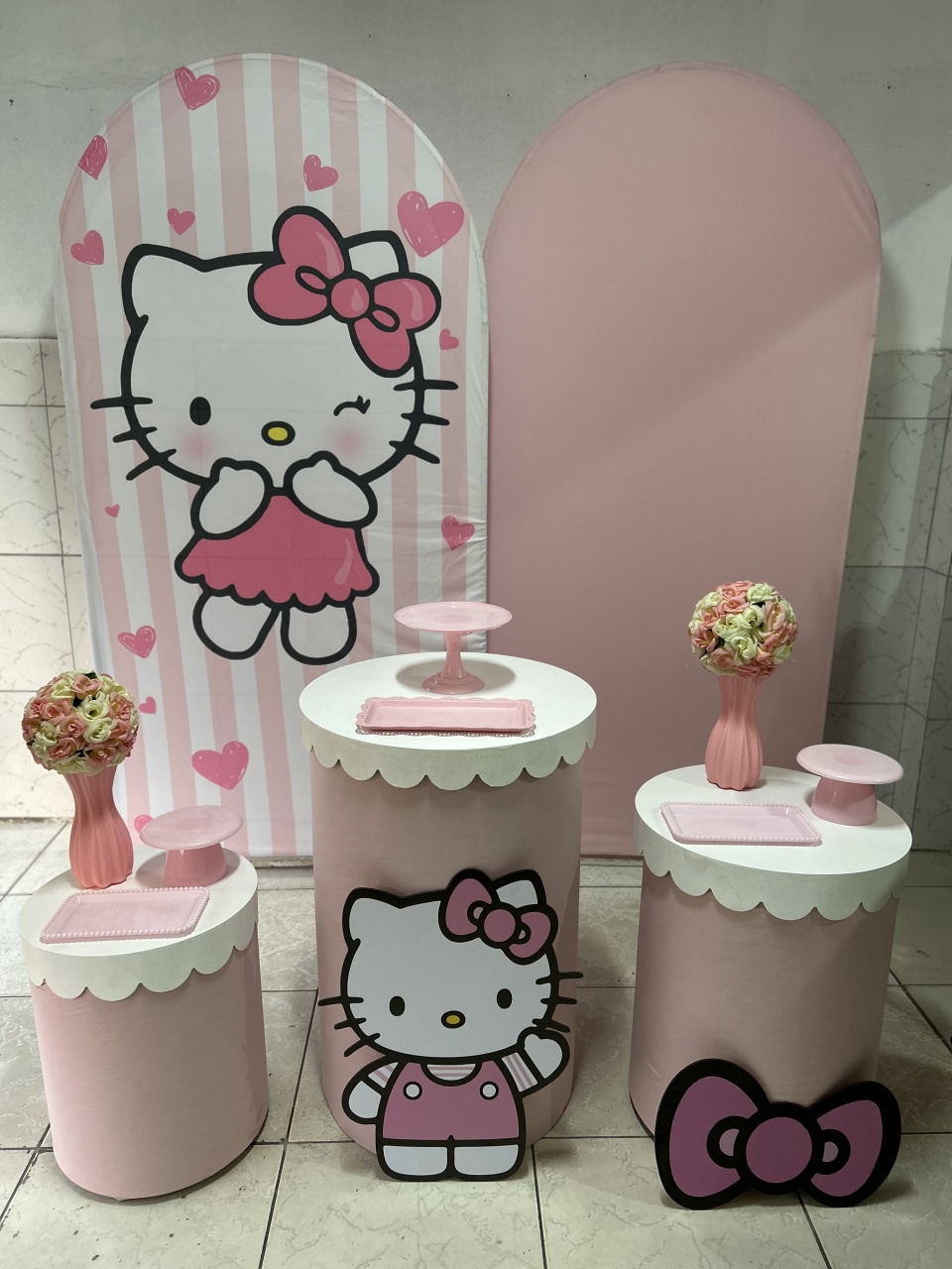 Kit Helo Kitty Prata - Decorando.sonhos