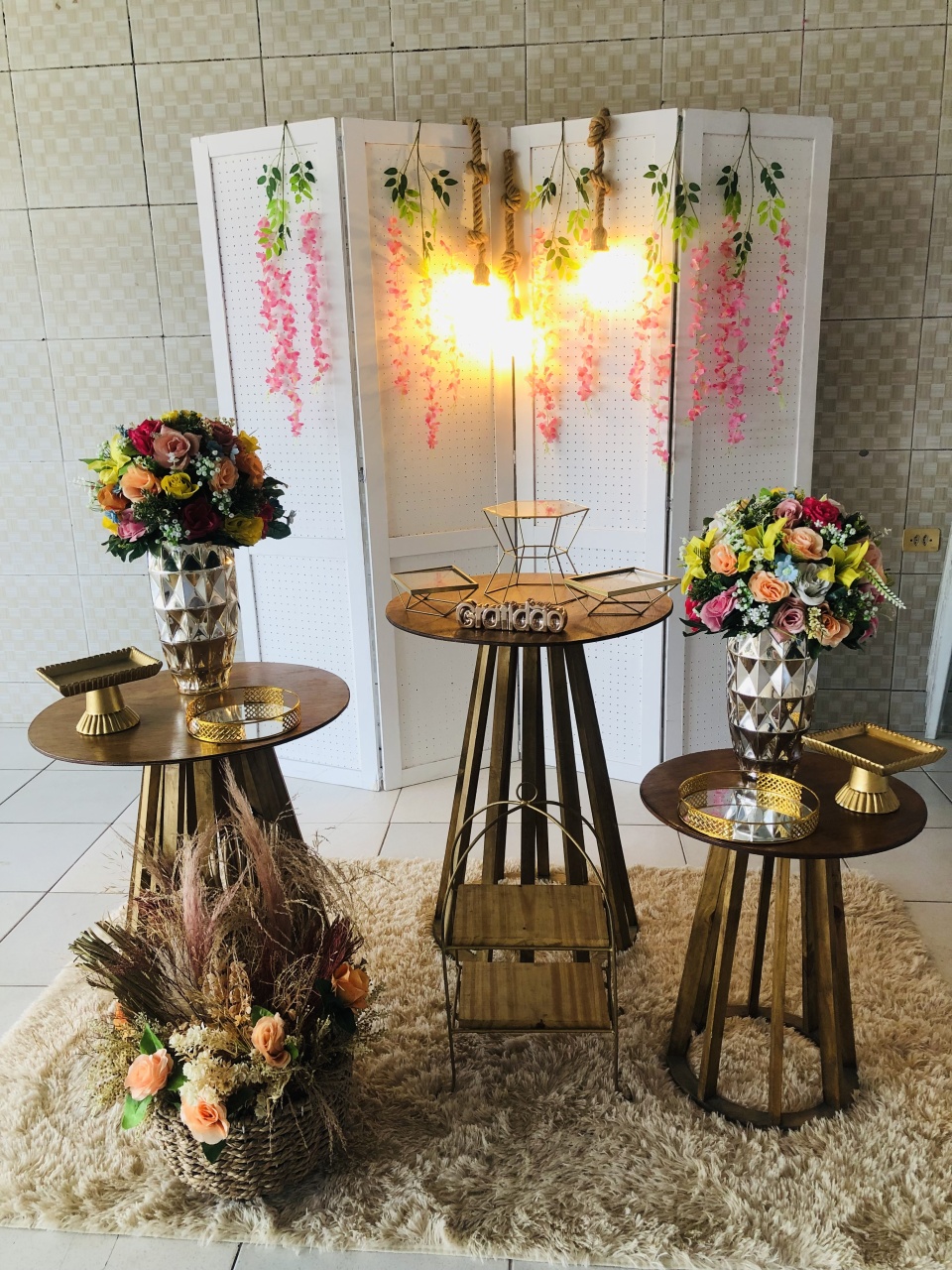 Kit Noivado Com Biombo Branco - Decorando.sonhos