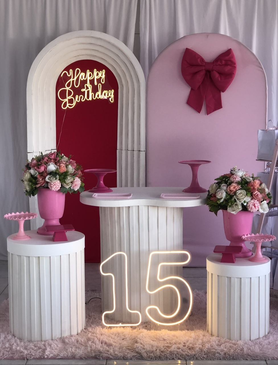 Kit 15 Anos Com Laço Rosa - Decorando.sonhos