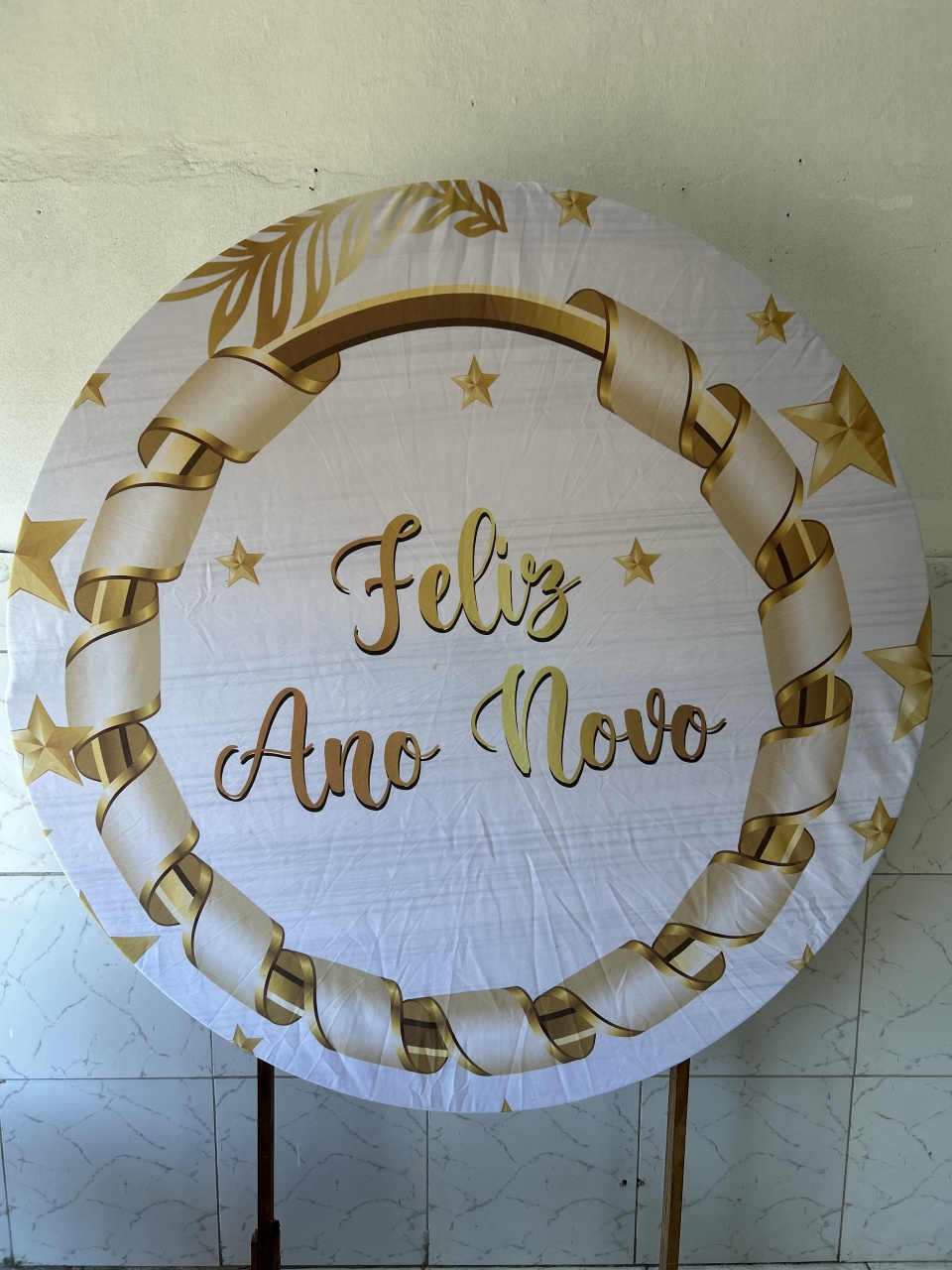 Painel Redondo Feliz Ano Novo de 1.50X150 - Decorando.sonhos