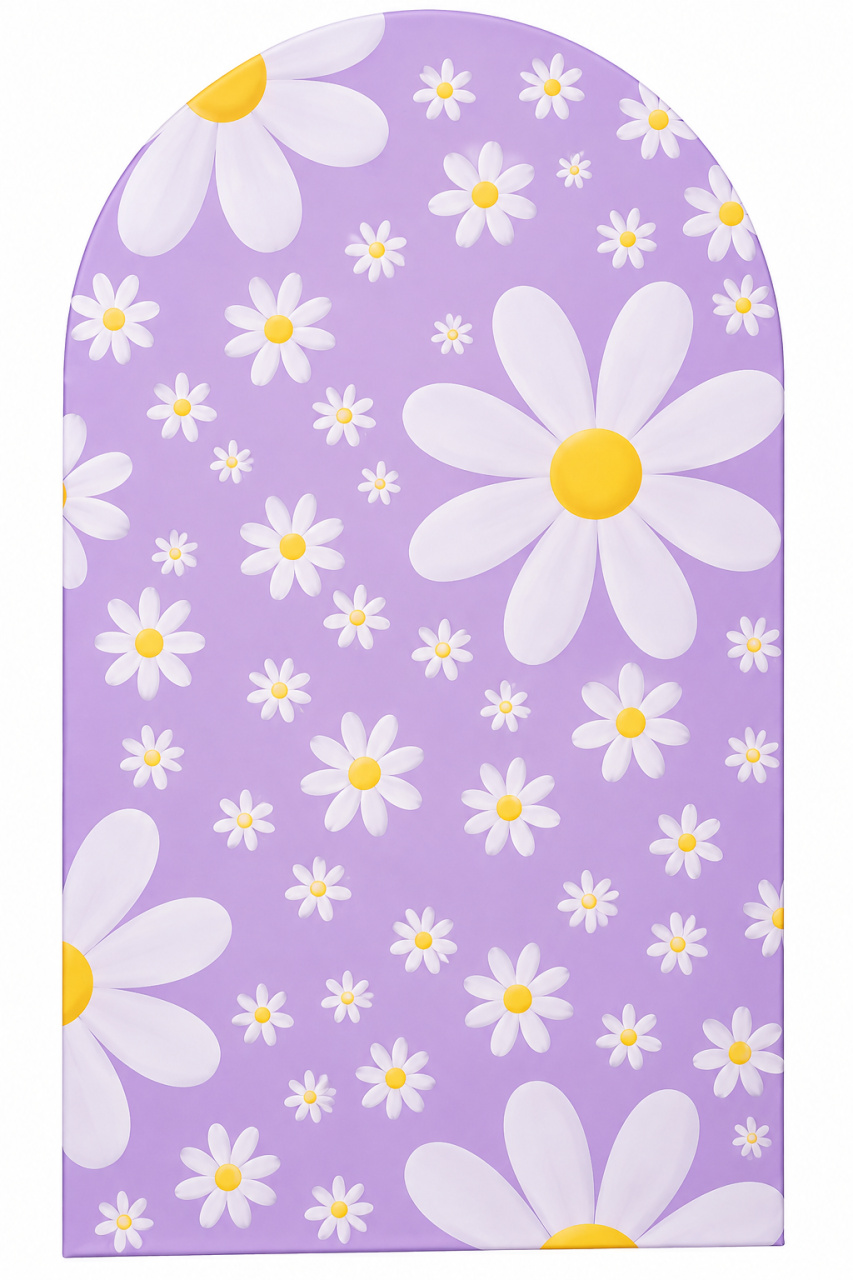 Tecido Painel Romano Margarida Roxo - Toque Mágico Decoração e pegue e monte