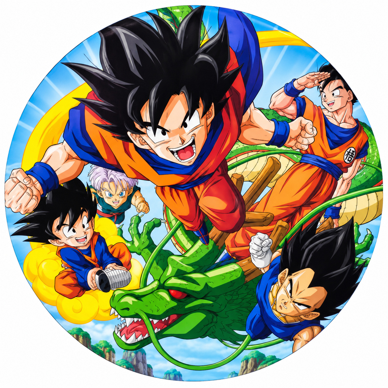 Tecido Painel Redondo Dragon Ball - Toque Mágico Decoração e pegue e monte