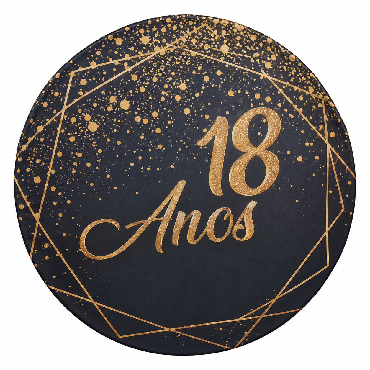 Tecido Painel Redondo 18 Anos - Toque Mágico Decoração e pegue e monte
