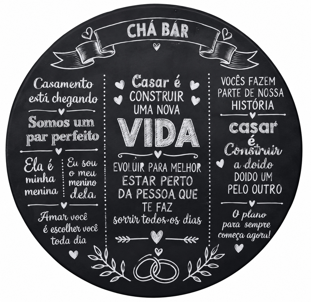 Tecido Painel Redondo Chá Bar - Toque Mágico Decoração e pegue e monte